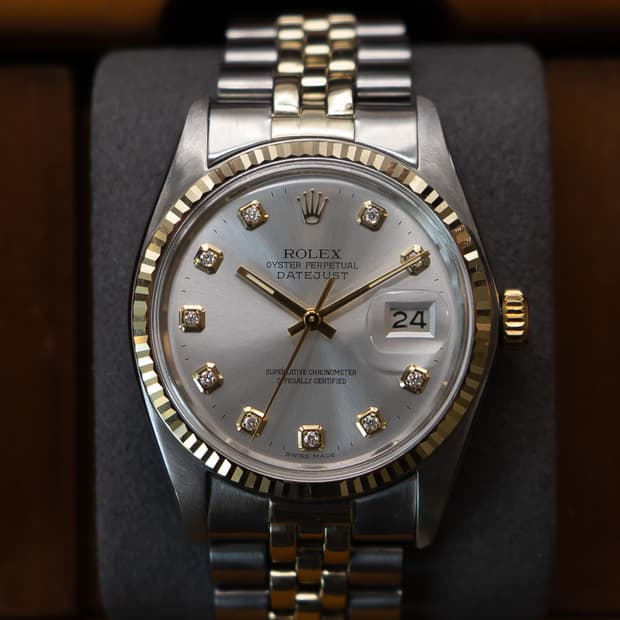 롤렉스 데이저스트 16013 콤비 실버 텐포인트 다이아 시계