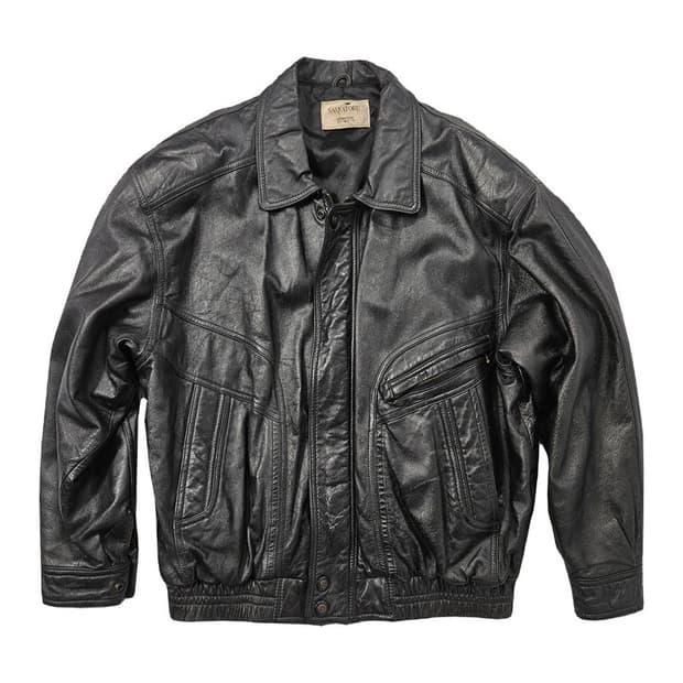 SALVATORE 리얼레더 봄버 자켓 L 