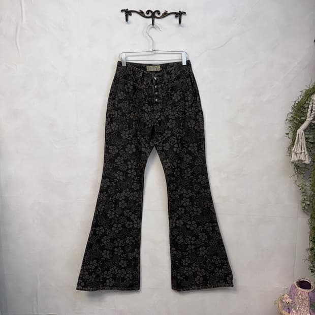 Badee oriental butterfly bootscut pants