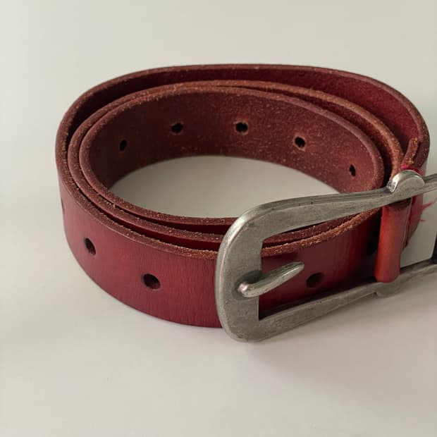 MOUSSY Vintage Red Leather Belt