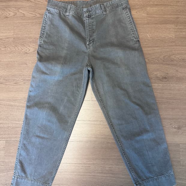 솔리드 옴므 21SS 차콜 그레이 크롭 팬츠 빈티지