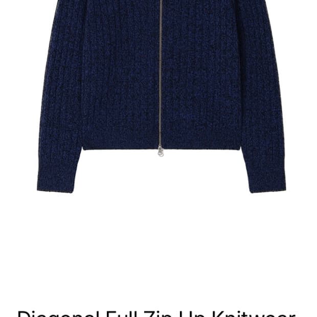 웨이비니스 다이에그널 풀집업 니트 미드나잇블루3사이즈