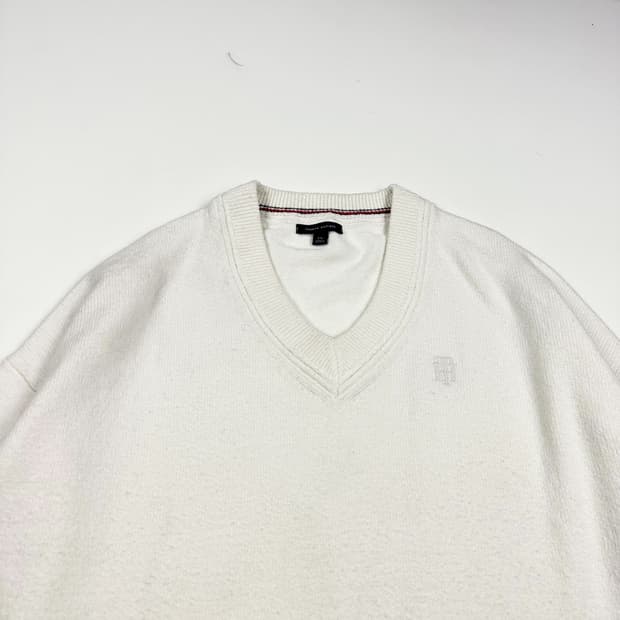 타미힐피거 플래그 우먼 박시 화이트 니트 (L 여성추천)