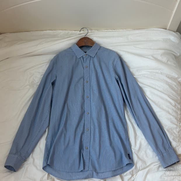 blue stripe slim fit shirt