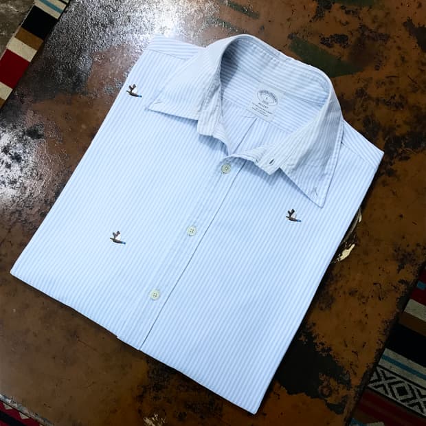 브룩스브라더스 오리 자수 소라 스트라이프 셔츠 남성 105 110