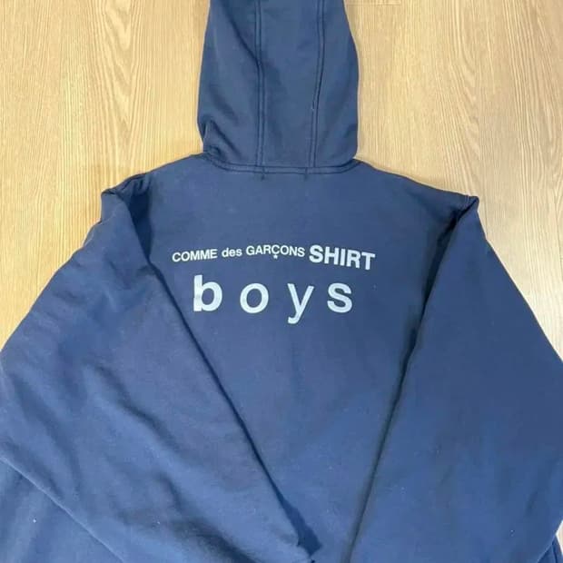 꼼데가르송 보이 후드 집업 네이비 L