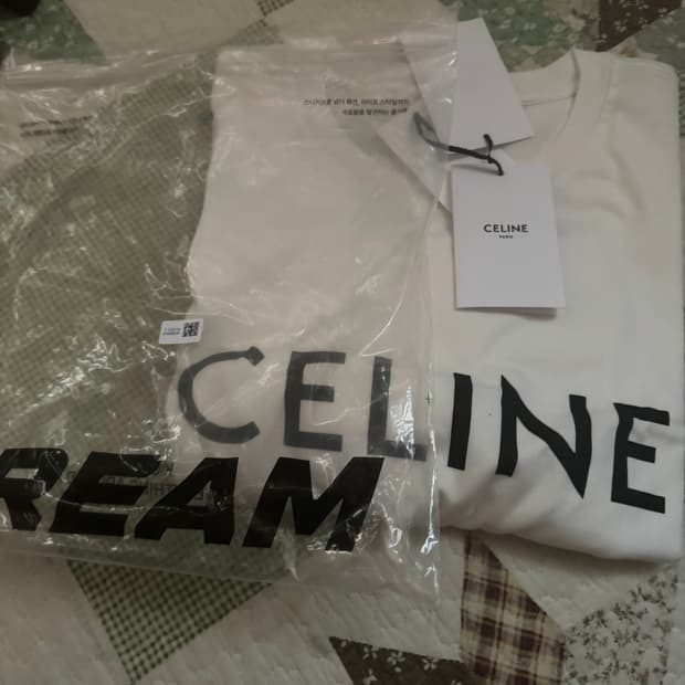 셀린느 루즈 티셔츠 코튼 저지 초크 블랙 XL