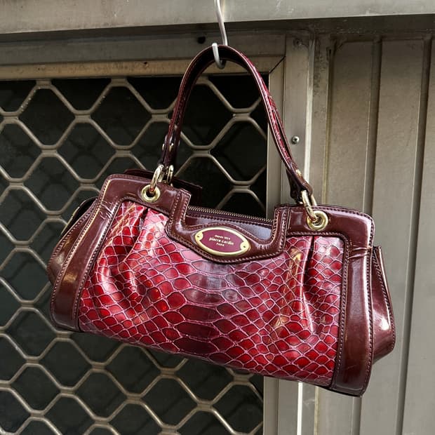Pierre Cardin Paris croco burgundy bag