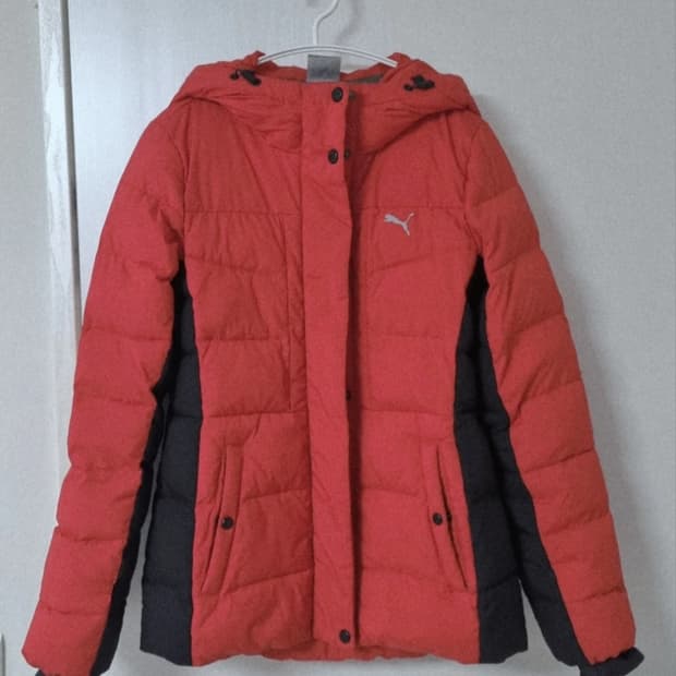 푸마 여성 패딩 점퍼 레드 S, XS