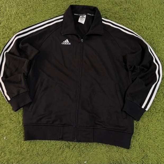 아디다스 블랙 검정 트랙탑 져지집업 100/L