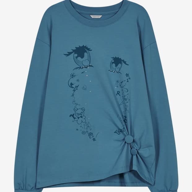타입서비스 cry eyes ruched top blue