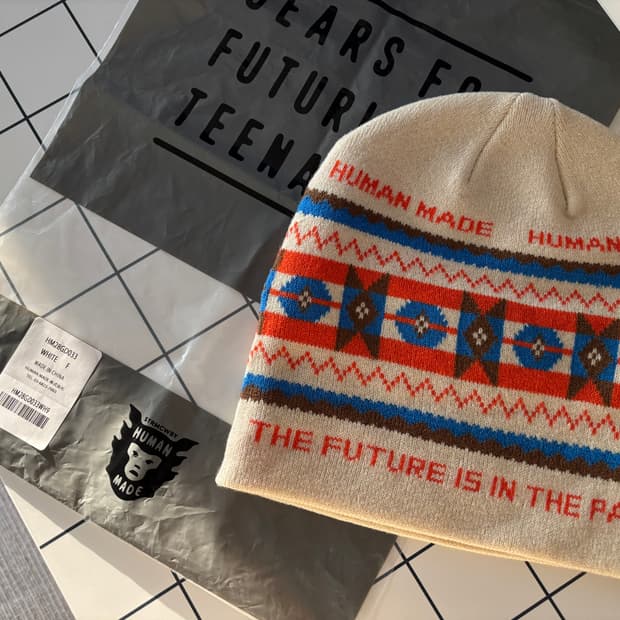 휴먼메이드 자카드 비니 아이보리(새상품)