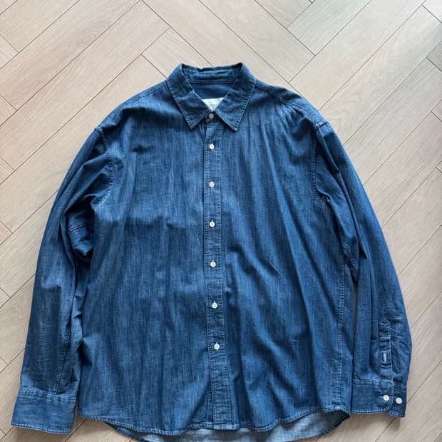 퍼스트플로어 워시드 데님 셔츠 인디고 블루 50사이즈