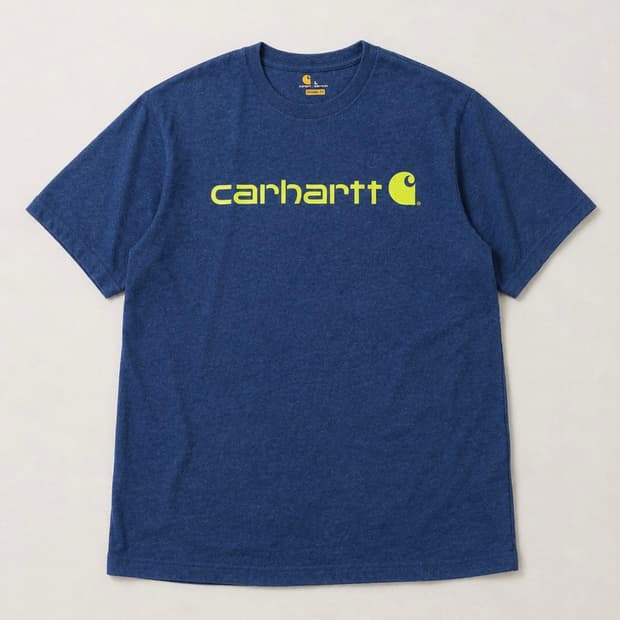 Carhartt 칼하트 빅로고 네이비 라운드 반팔 