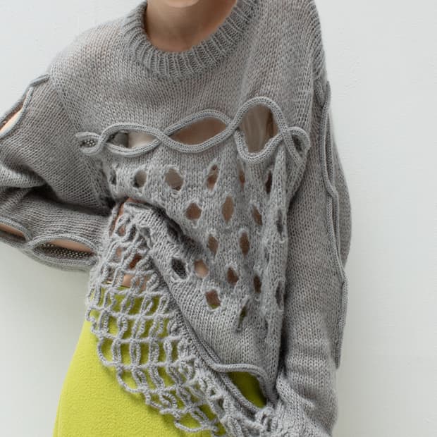 leinwande　Cable＆Dot Mohair Sweater 