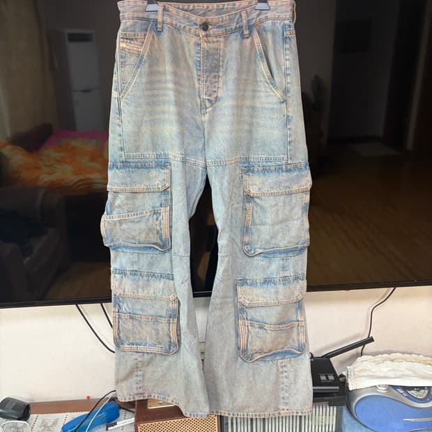 Diesel D-sire 와이드핏 카고 청바지