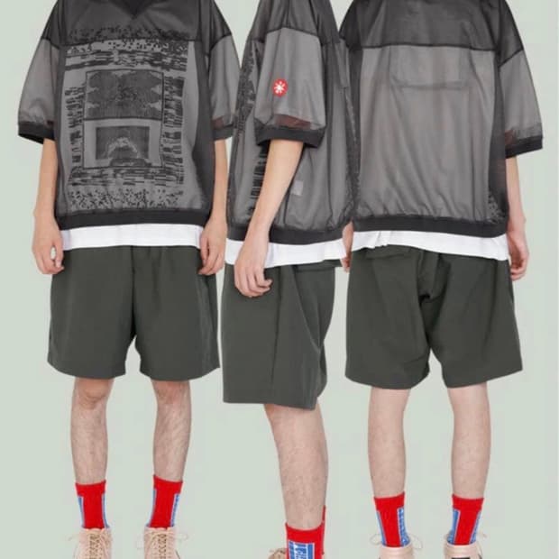 카브엠트 cavemt 메쉬 V넥 T셔츠 차콜 L