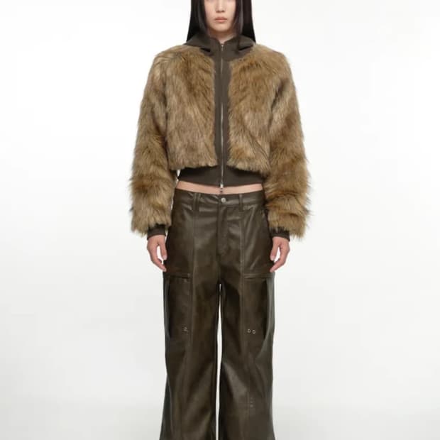 (새상품) 나체 퍼자켓 카키브라운 1 사이즈 