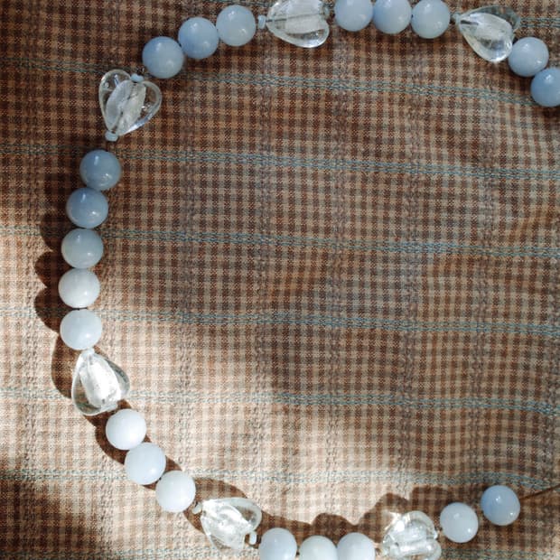 pale candy heart necklace