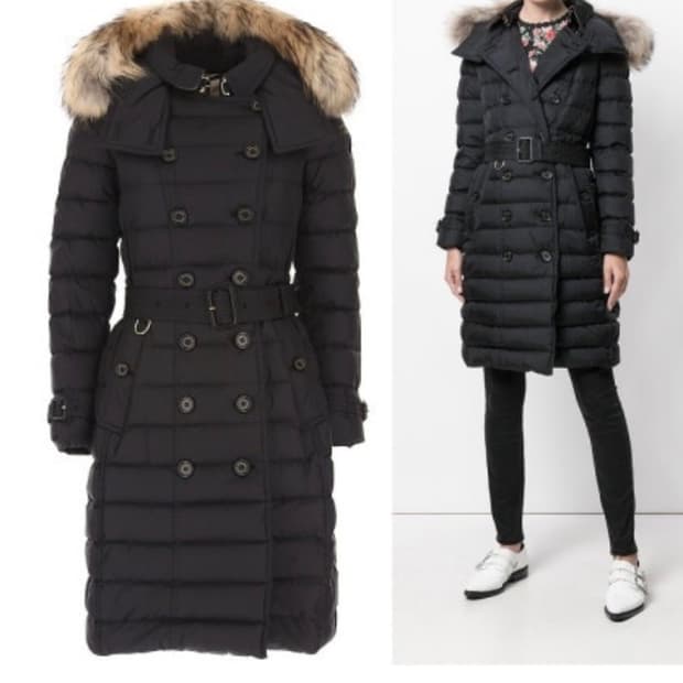 버버리 달머튼 블랙 롱패딩(XXS/44)