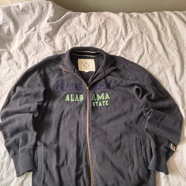 XL) Russell Alabama State 빈티지 자수 집업 러셀스웻