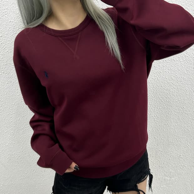 폴로 랄프로렌 네이비포니 버건디 맨투맨 L