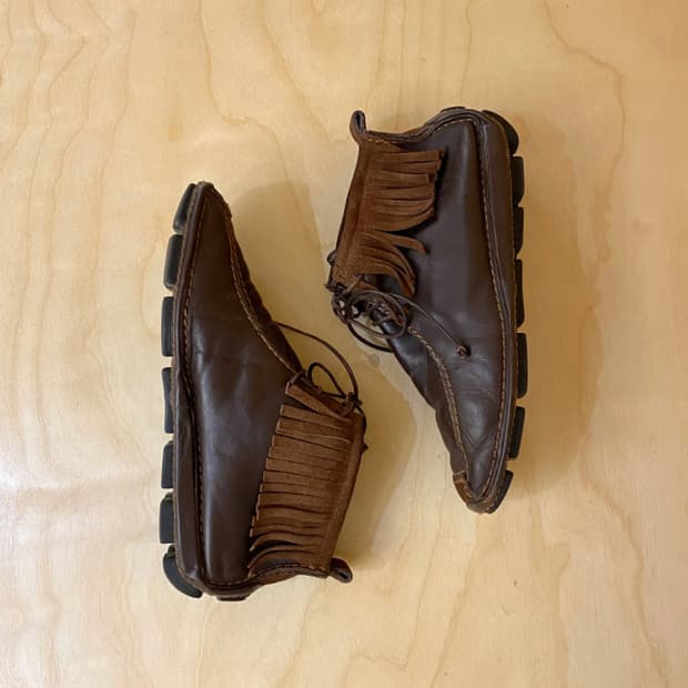 VTG leather fringe chukka boots