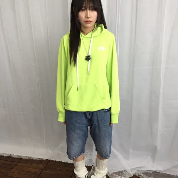 TNF Back Square Logo Lime Hoodie