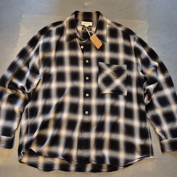 999HUMANITY 옴브레 체크 셔츠