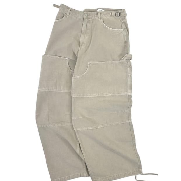 [3][새상품]논노드 더블니 커버 팬츠 빈티지 베이지