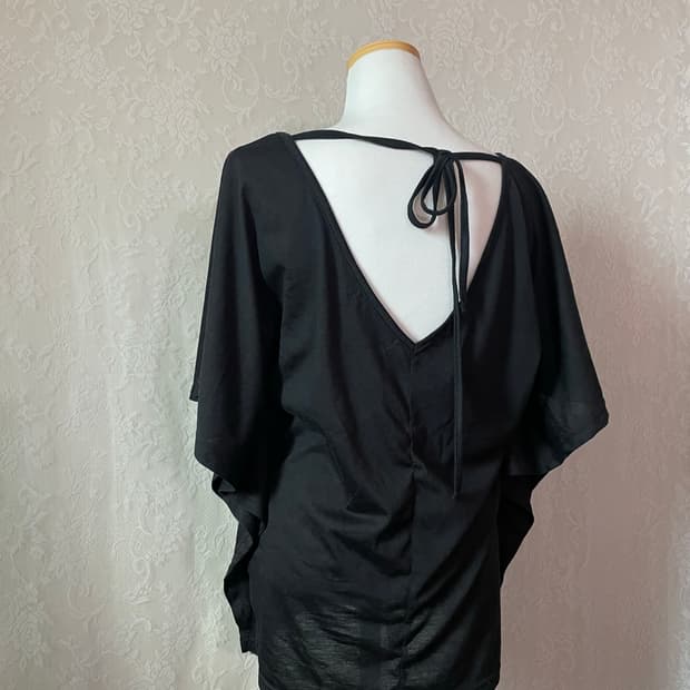 003 J.FERRY 백오픈 리본 루즈핏 블랙 