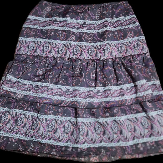Gran yamaki 오리엔탈 페이즐리 미디스커트