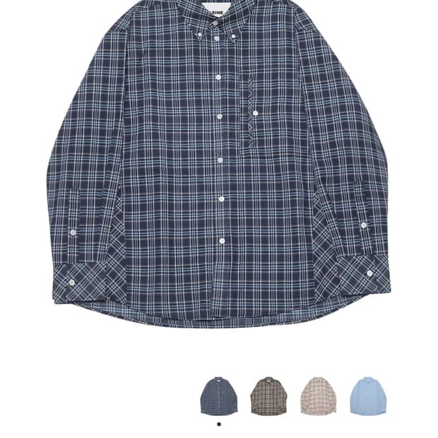 알렌느 카펜더 체크 셔츠 블루 2사이즈