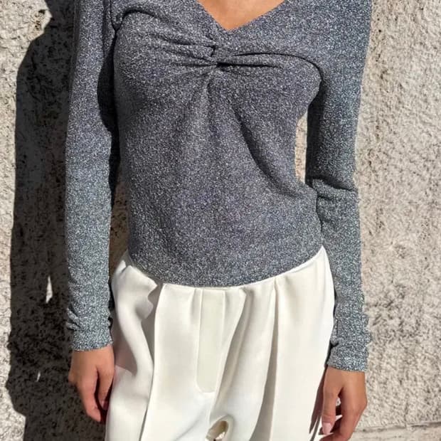 드래곤블루스 글리터링 슬림 저지 탑 - 실버