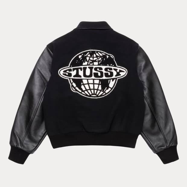 25fw 스투시 글로브 바시티 자켓 블랙 M