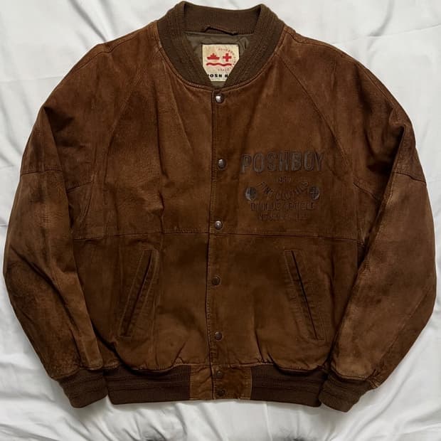 80s 포쉬보이 스웨이드 가죽 자켓