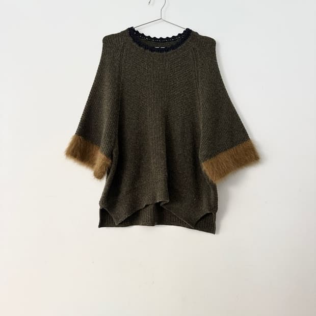 Muse fur half knit / khaki