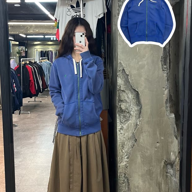 폴로 랄프로렌 기모 후드집업 블루 L #csz2644