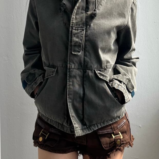 Vintage Khaki Hood Jacket