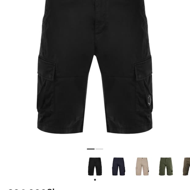 [정품] C.P. 컴퍼니 스트레치 사틴 카고 쇼츠 블랙 