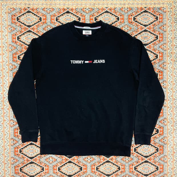 타미진스 스펠로고 블랙 기모 맨투맨 남성XL