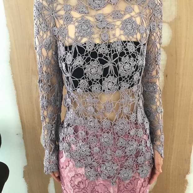 vintage purple net top