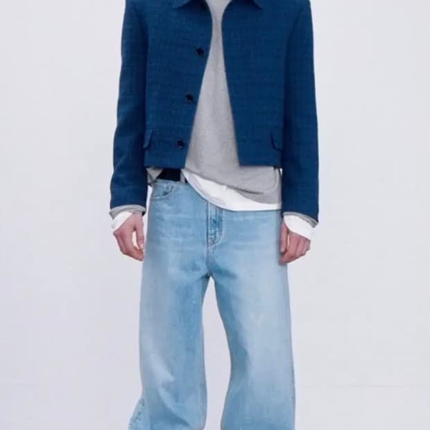 렉토 이카로 트위드 자켓 네이비 L