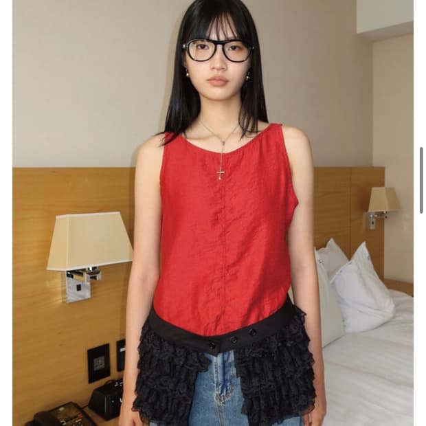 플리즈프로젝트 프릴 벨트 랩 스커트 블랙