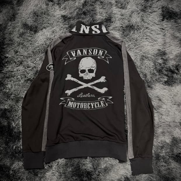 Vanson 실버 스컬 블랙 트랙져지