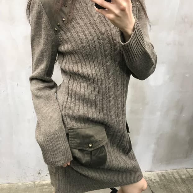 Cable Knit Utility Dress