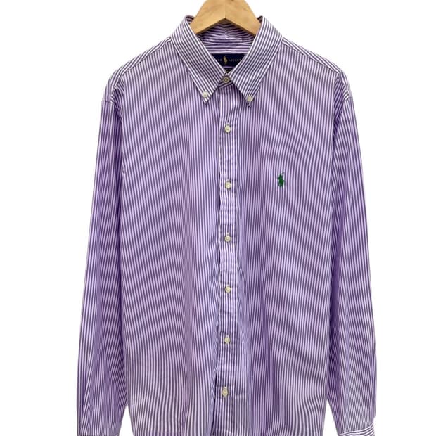 폴로 스트라이프 셔츠 퍼플&화이트 (XL~2XL) 