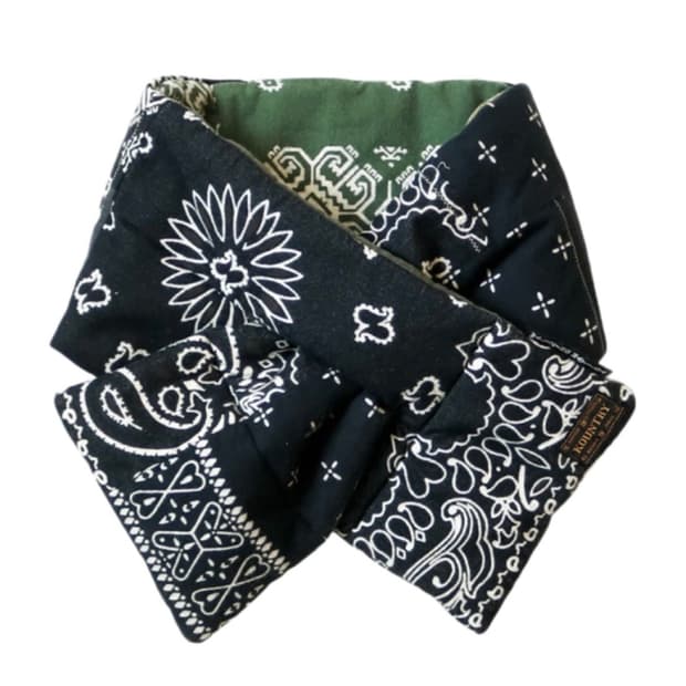 캐피탈 플란넬 반다나 패턴 리버시블 케사 머플러 블랙/카키