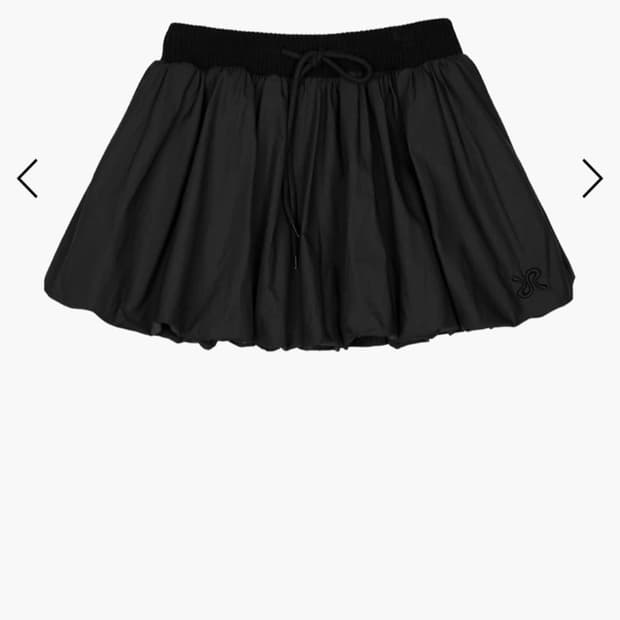 러프넥 벌룬 팬츠 스커트 블랙