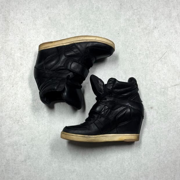 ASH 보위 웨지힐 하이탑 스니커즈 블랙